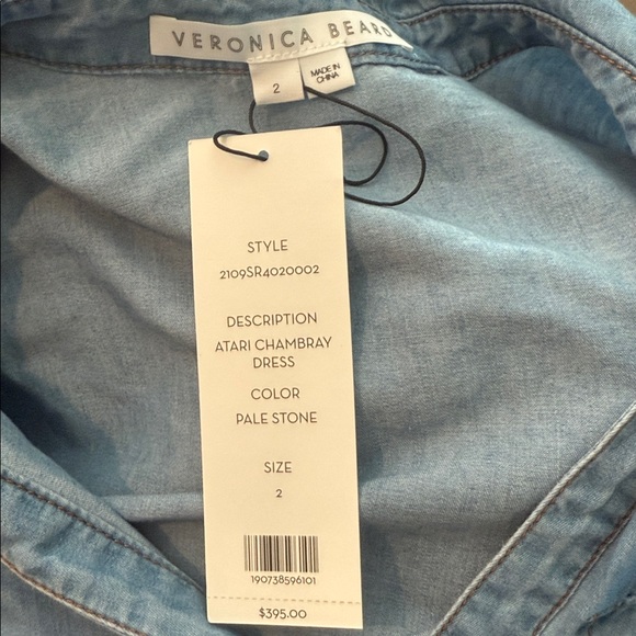 Veronica Beard Atari Chambray Tiered Mini Dress NWT - Picture 8 of 8
